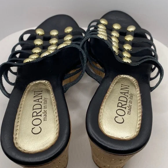 Cordani Keqne Italian Leather Caged Platform Cork Sandals - Picture 5 of 16